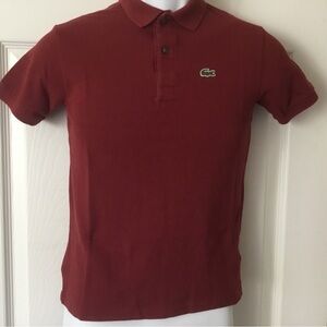 Lacoste Boys Burgundy Polo Shirt Size 12